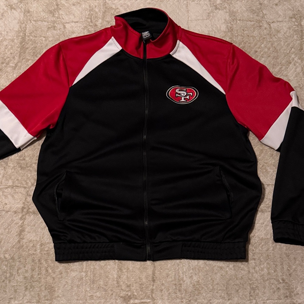 San Francisco 49ers Black and Red Lightweight Zip Jacket